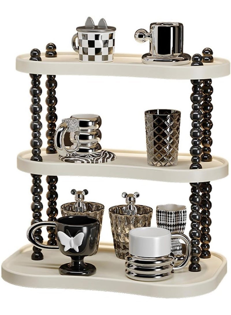 Arabest Countertop Coffee Station Organizer, Counter Shelf for Kitchen Countertops, Bathroom Countertops, Bars, for Placing Mugs, Beans, Syrup, Cups, Stirrers three-tier - Image 1